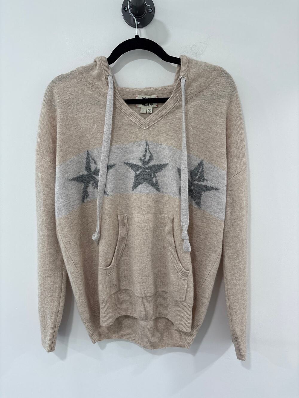Label + Thread Wool and Cashmere Blend Star Sweater Hoodie Size M